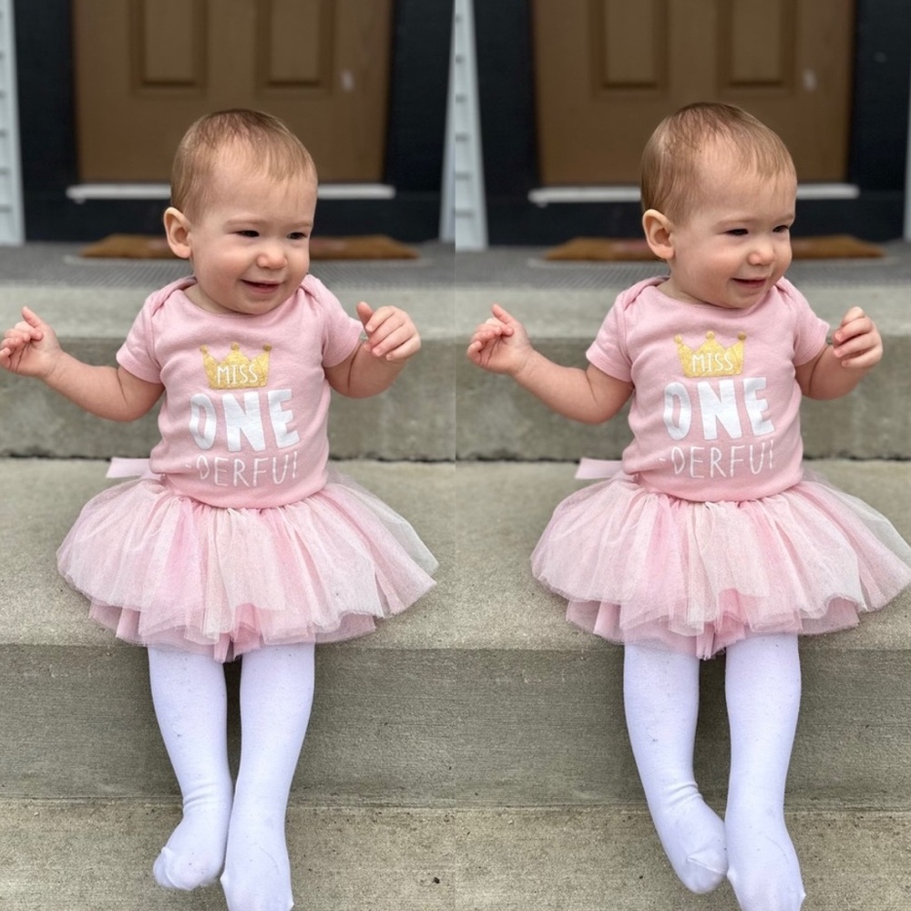 Carters | Pink "Miss One-Derful" Birthday Onesie & Tutu | Size 9 Months